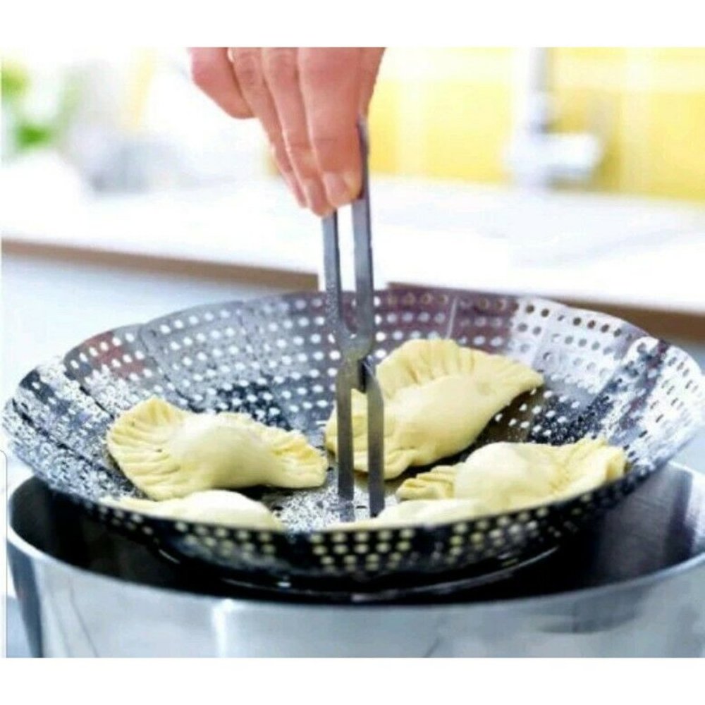 NEW Stainless Steel Folding Steamer Vegetable Bask